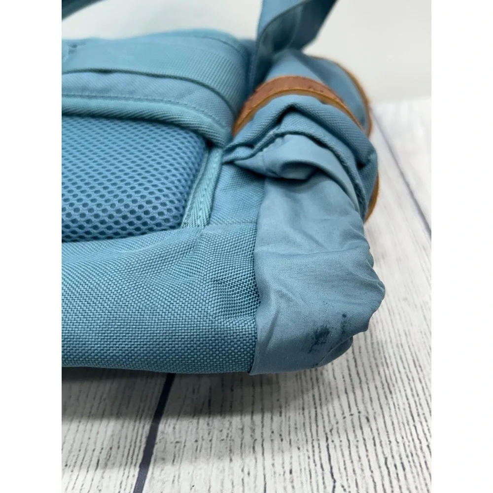 Herschel Little America Mid Volume Backpack Blue‎ Brown Leather Straps Preppy - Picture 11 of 14